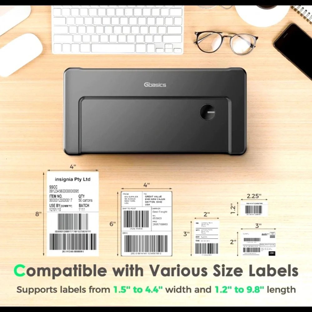 Gbasics Inkless Shipping Label Printer NEW